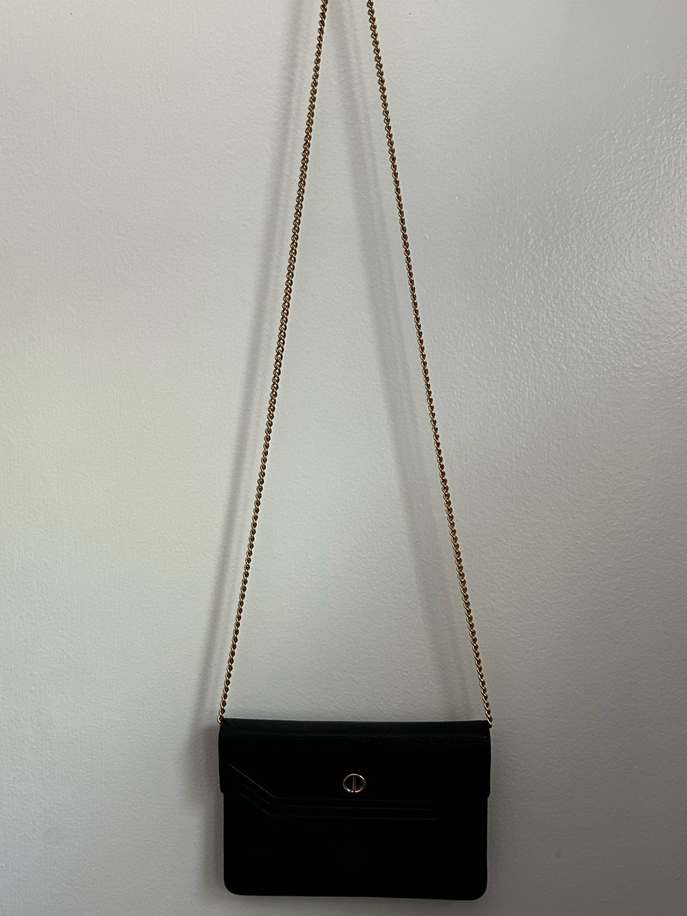 Authentic Vintage Christian Dior Black Leather Chain Clutch Envelope Mini Bag - Picture 11 of 12